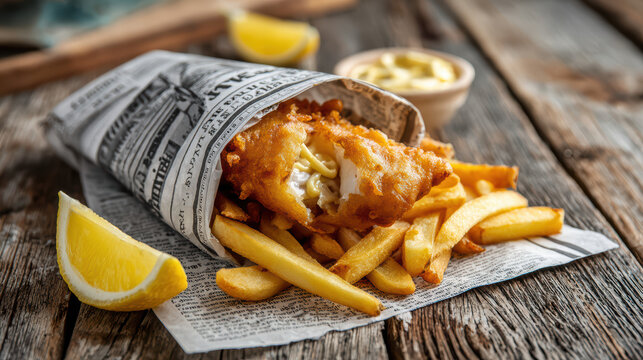 traditional british fish and chips wrap