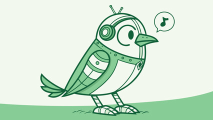Obraz premium Future Green Technology and Smart AI Robotics for Sustainable Environment Illustration