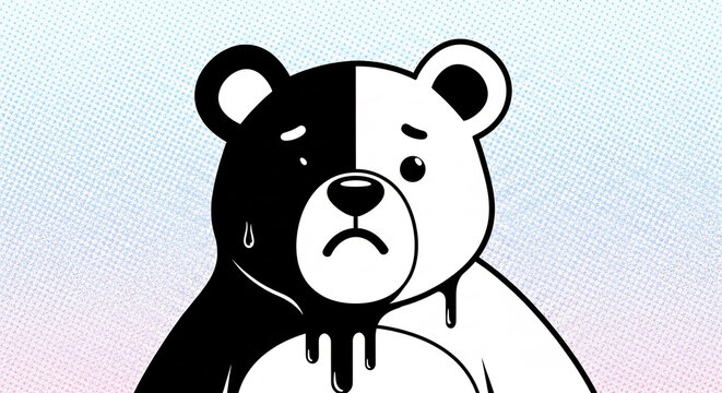 悲しいクマが静かに泣く