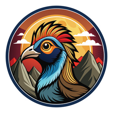 Majestic Himalayan Monal Logo Vector