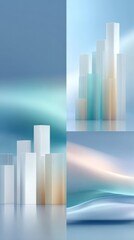 Fototapeta premium Abstract financial chart with glowing bars and dynamic lines, symbolizing analytics, market growth and digital finance