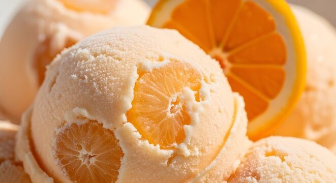 Refreshing Close‑Up Of Ugli Fruit Sorbet With Pale Citrus Tones And Large Juicy Segments, Showcasing A Vibrant Tropical Dessert Full Of Zesty Freshness, Sweet Aroma, And Exotic Flavor