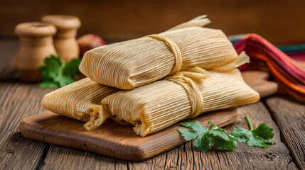 traditional mexican tamales wrapped in corn husks