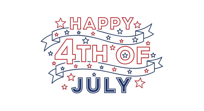 Happy 4th of July patriotic banner vector illustration