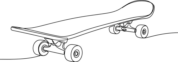 Continuous line drawing of a skateboard © SoftArt