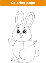 Obraz premium Funny cartoon animals. Coloring pages. Vector illustration