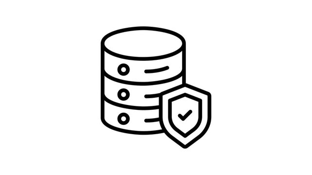 Outline icon animation of secure database access control