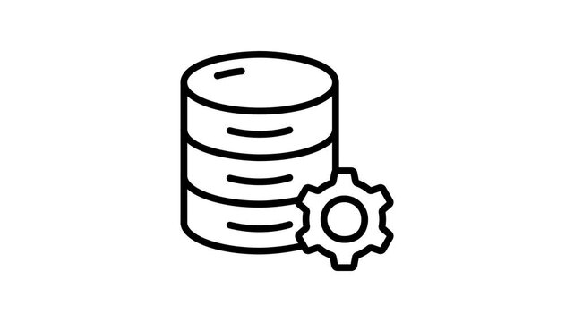 A modern outline icon animation of database management dashboard