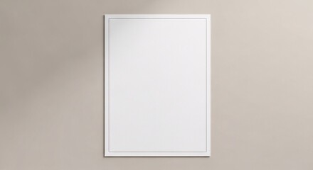 Blank vertical poster or flyer mockup on neutral background with minimal style, ideal for branding presentation, poster design, advertising or typography layout.