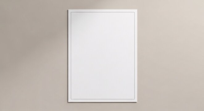 Blank vertical poster or flyer mockup on neutral background with minimal style, ideal for branding presentation, poster design, advertising or typography layout.