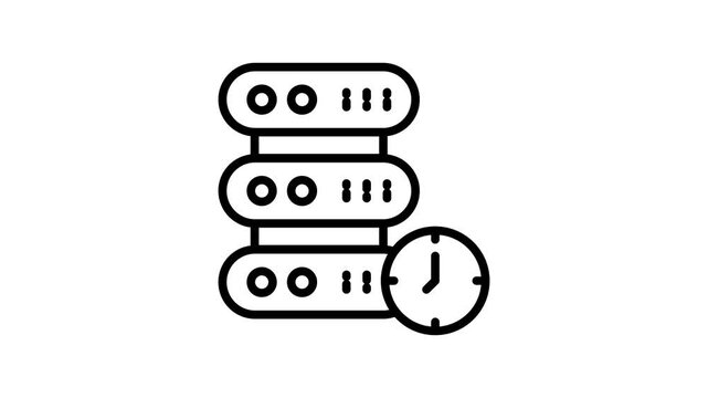 A modern outline icon animation of server history records