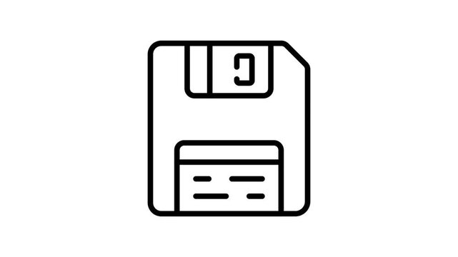 Get a glimpse of this floppy outline style icon animation