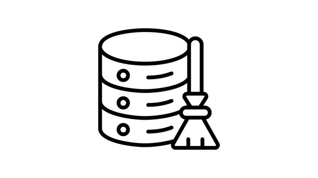 Have a look at this database cleaning linear icon animation