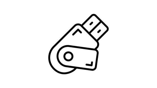 Get a glimpse of this USB port linear icon animation