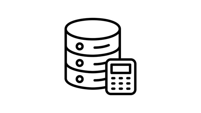 A visually appealing outline icon animation of accounting database