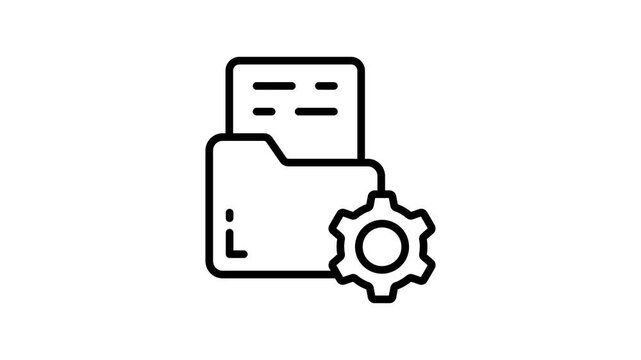 Get a glimpse of folder setting linear icon animation