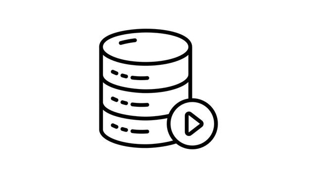 Trendy outline icon animation of media database catalog