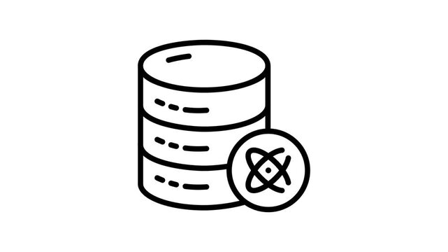 A modern outline icon animation of research database record