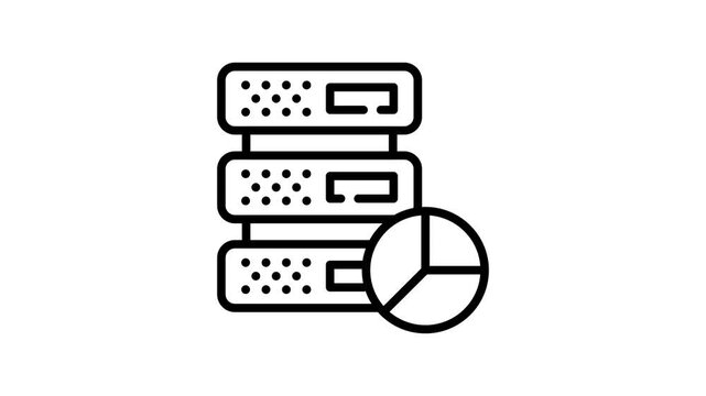 A stylish outline icon animation of business database  