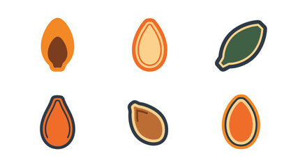 Fototapeta premium Pumpkin Seed Line art vector modern minimal abstract