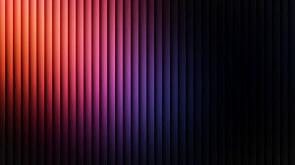Abstract background featuring vertical ribbed panels displaying a vibrant gradient from warm orange and red tones transitioning smoothly into cool purple and dark blue shades © SUFYAN