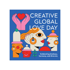 Fototapeta premium Global Love Day celebrates unity kindness compassion peace and love among all humanity
