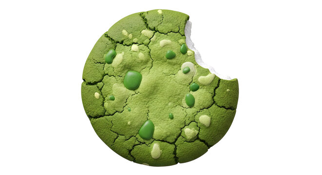 Green Matcha Cookie with Bite Mark
