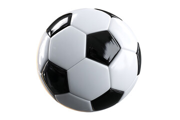 Fototapeta premium A shiny black and white soccer ball on a white background