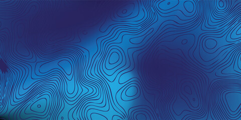 Abstract landform line art with smooth white relief curves floating across a blue gradient environment.