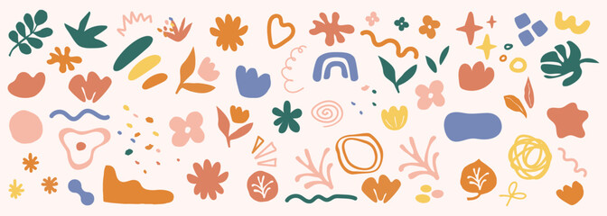 Obraz premium Colorful abstract floral elements vector set