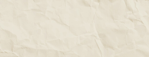 Fototapeta premium A crumpled paper background with a beige color. The beige background has a textured, wrinkled appearance, adding depth and interest. Paper texture background vector. Beige background.