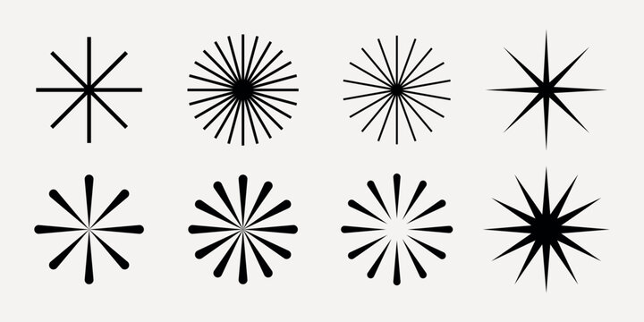Abstract starburst vector design set