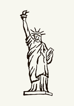 Statue of Liberty Hand Drawn Doodle