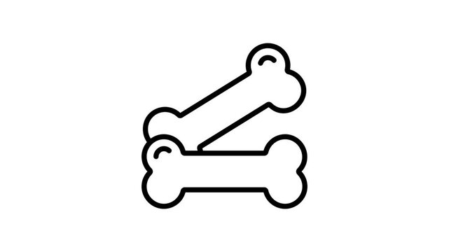 Easy to edit linear icon animation of human skeletal bones