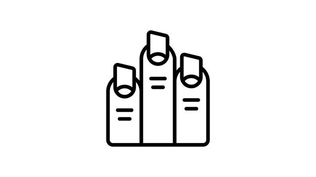 Trendy linear icon animation of human nails care