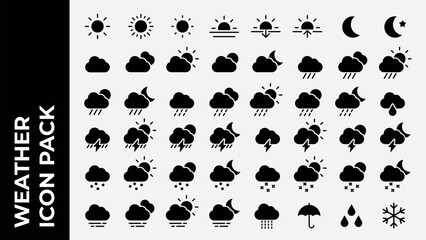 Fototapeta premium Comprehensive weather icon collection vector