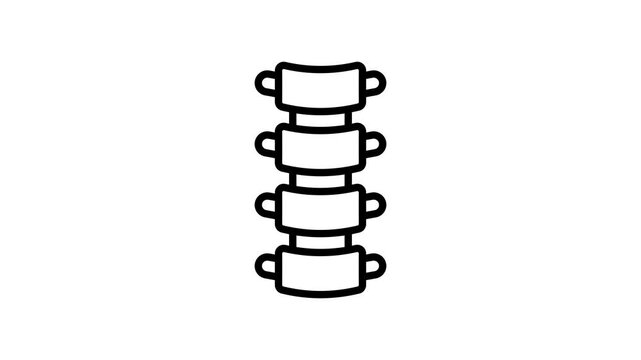 Premium outline icon animation of vertebral column spinal structure