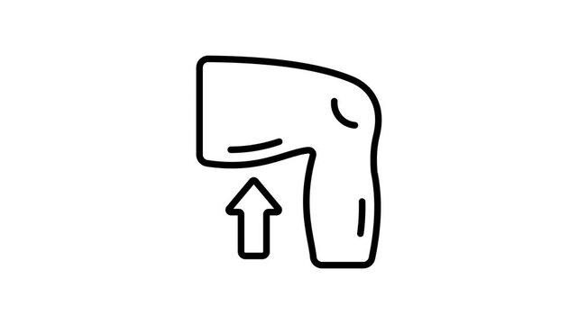 A premium outline icon animation of lower human thigh