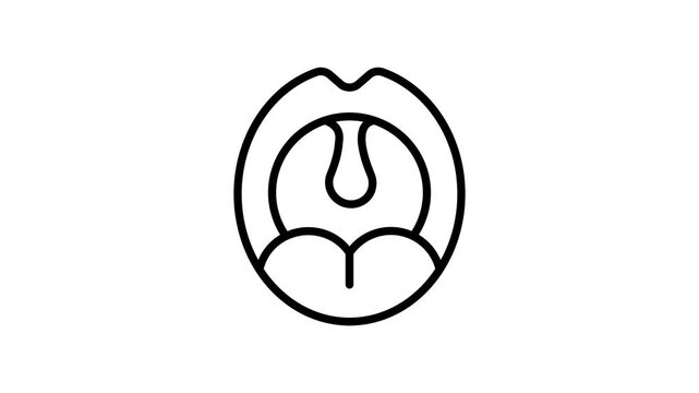 Premium outline icon animation of open mouth tonsils