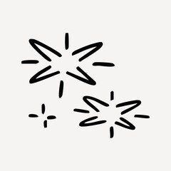 Fototapeta premium Minimalist black star sparkles vector element