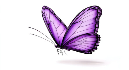 Obraz premium beautiful purple butterfly flying, isolated on a transparent background. 