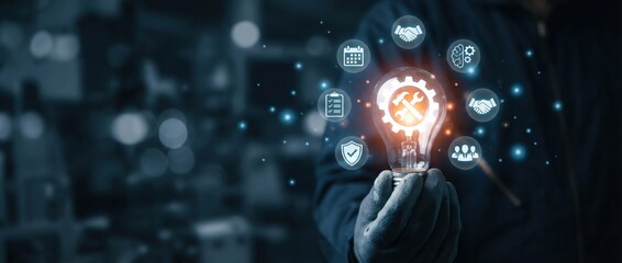 Innovative technology strategies in business transformation corporate office digital content modern environment close-up view optimizing efficiency and growth