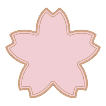 桜の花の形をしたフレーム　サクラの花形フレームのベクターイラスト　春素材　単品