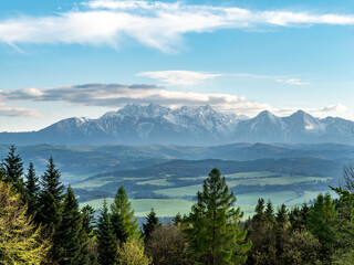 Tatra mountain landscape with clouds