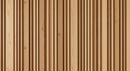 Fototapeta premium Vertical Wood Slat Wall Panel Texture Background, Natural Oak Wood Grain Pattern, Interior Design Element for Modern Architecture and Decor