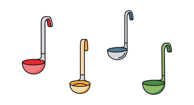 Soup Ladle Line art vector minimal elegant abstract color illustration