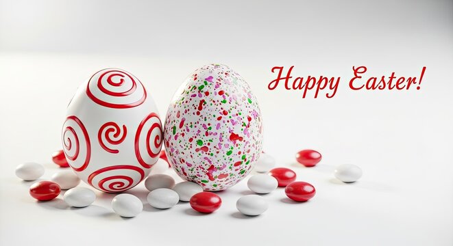 Easter eggs and candy a colorful happy easter celebration