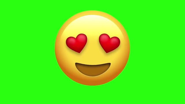 Heart-eyes emoji 4K animation. Transparent background.
