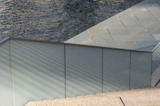 Abstract modern glass facade with geometric pattern and minimal texture creating a refined architecture background for creative branding layouts