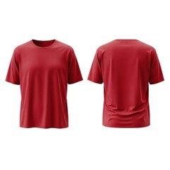 Red t-shirt with short sleeves shown from front and back